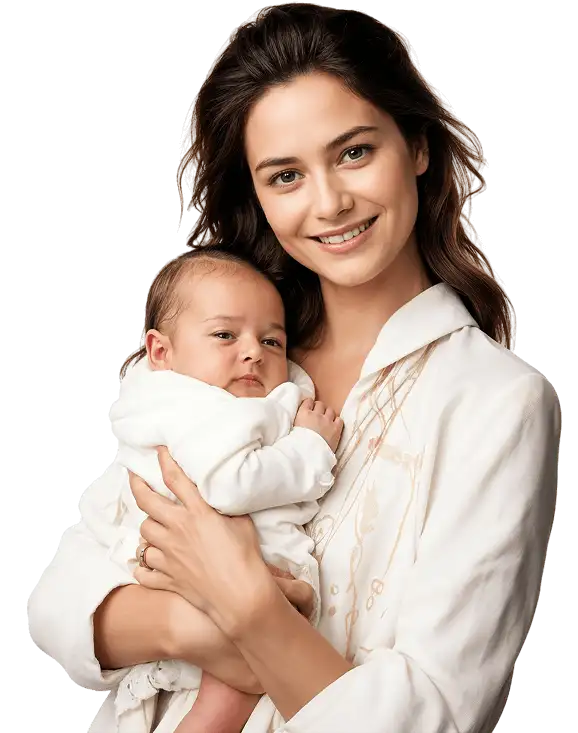 Mother holding her newborn baby, representing pregnancy and maternity care in Delhi