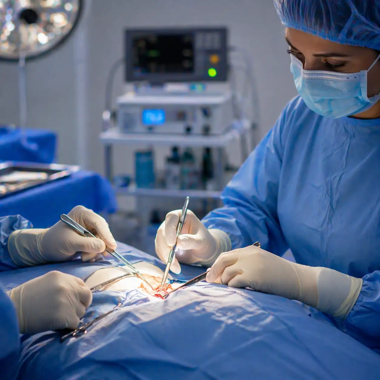 Hymenoplasty surgery in Delhi: surgeons in an operating theatre